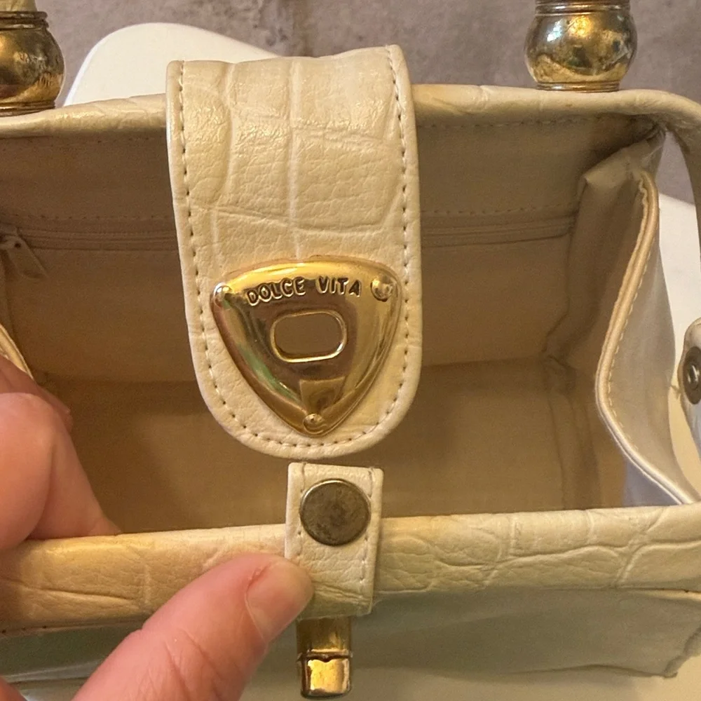 Dolce Vita Structured Cream Handbag